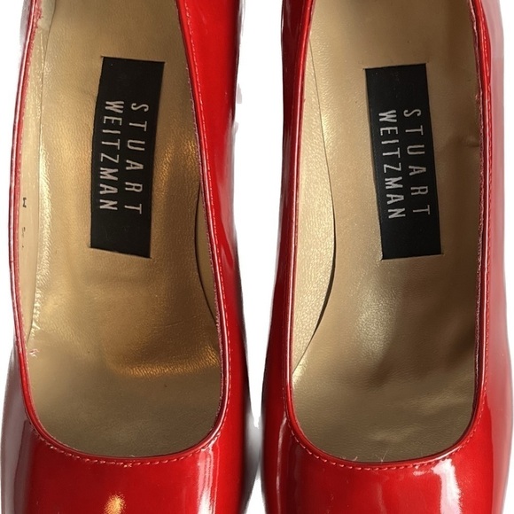 Stuart Weitzman Holly 60 Pump Size 7.5. 60-mm Block Heel. Red Patent Leather. - Picture 7 of 12